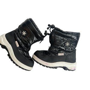 Apres by Lamo Youth Kids Winter Boots Zip Closure White Black Size US 12Y